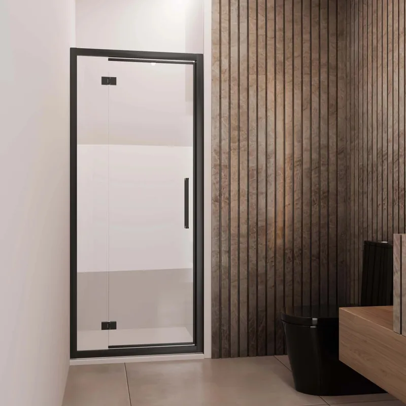 Nieuw Porta battente con fisso reversibile doccia Lux 97/103 cm nero opaco