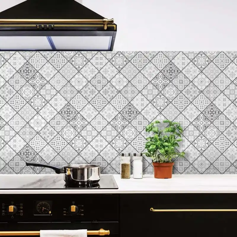 Alleen Vandaag Paraschizzi Autoadesivo ignifugo Pewter Tiles 260x60 cm
