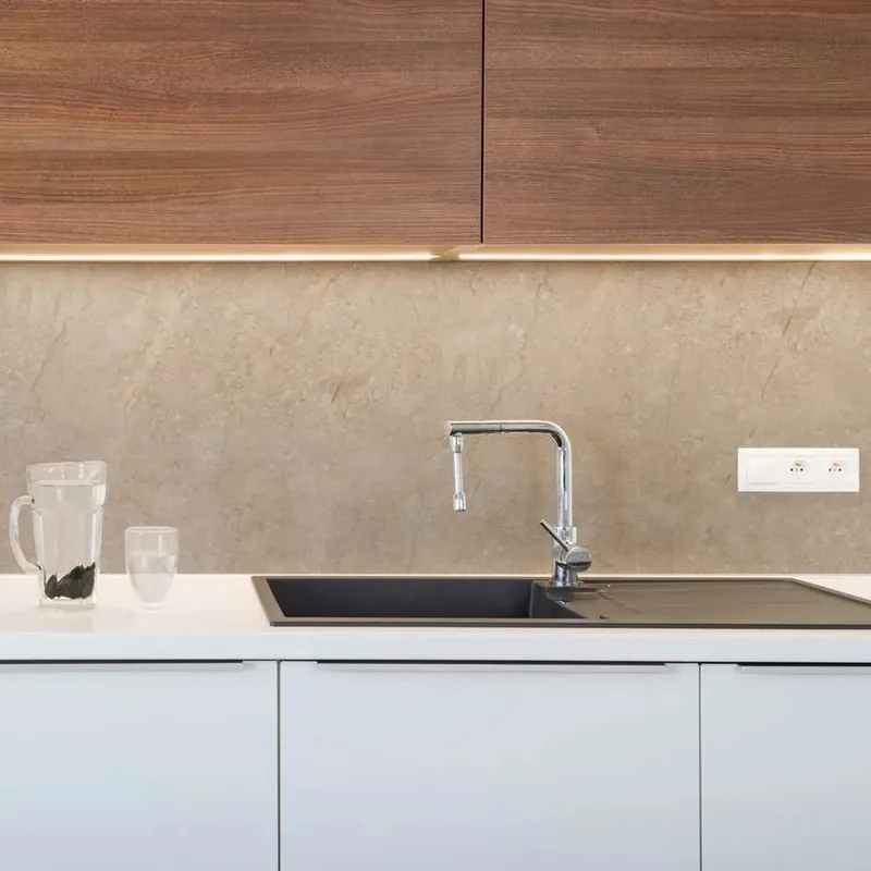 Paraschizzi Autoadesivo ignifugo Travertine Stone 190x60 cm Beste Prijs