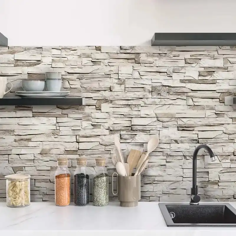 Paraschizzi Autoadesivo ignifugo Beige Stones 260x60 cm Uitverkoop