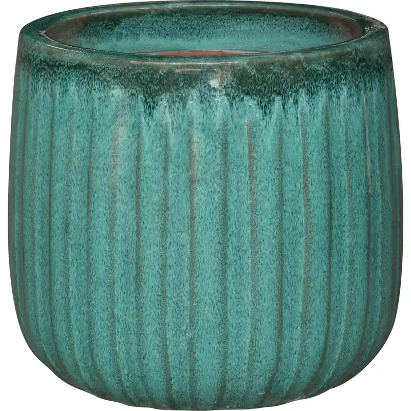 Hete Deal Vaso per piante in ceramica smaltata 23x21 cm verde