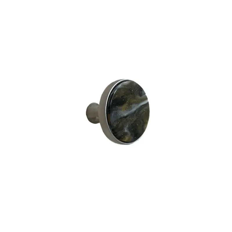Meest Verkocht Pomolo in plastica e zama 31x31x27 mm nero sfumato e argento