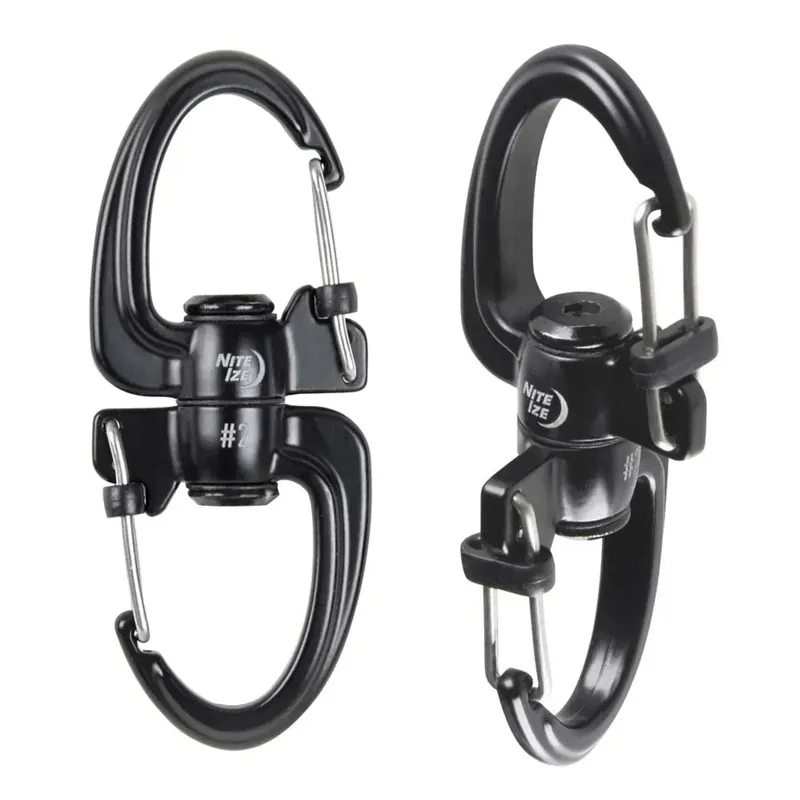 Weekendaanbieding 1 moschettone a doppia chiusura con corpo girevole nero 26x65x10 mm