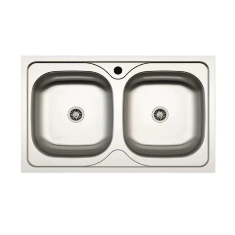 Lavello da incasso 2 vasche 86x50 cm inox Direct Beschikbaar