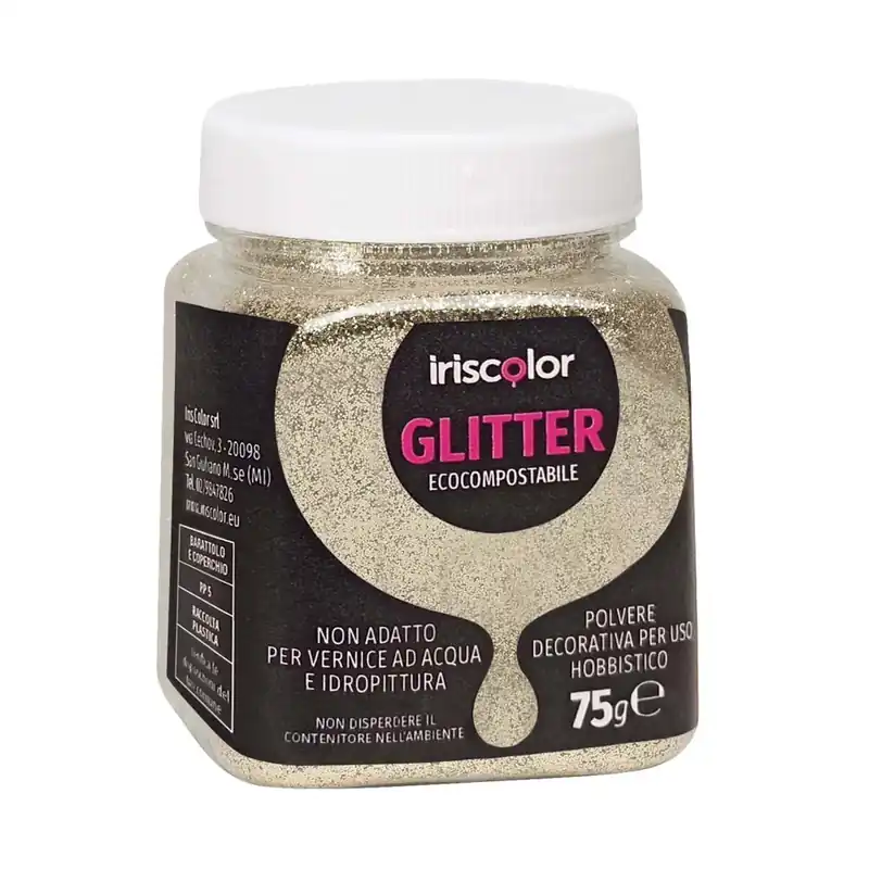 Polvere decorativa Bio Glitter Iriscolor 75 g champagne Veilige Betaling