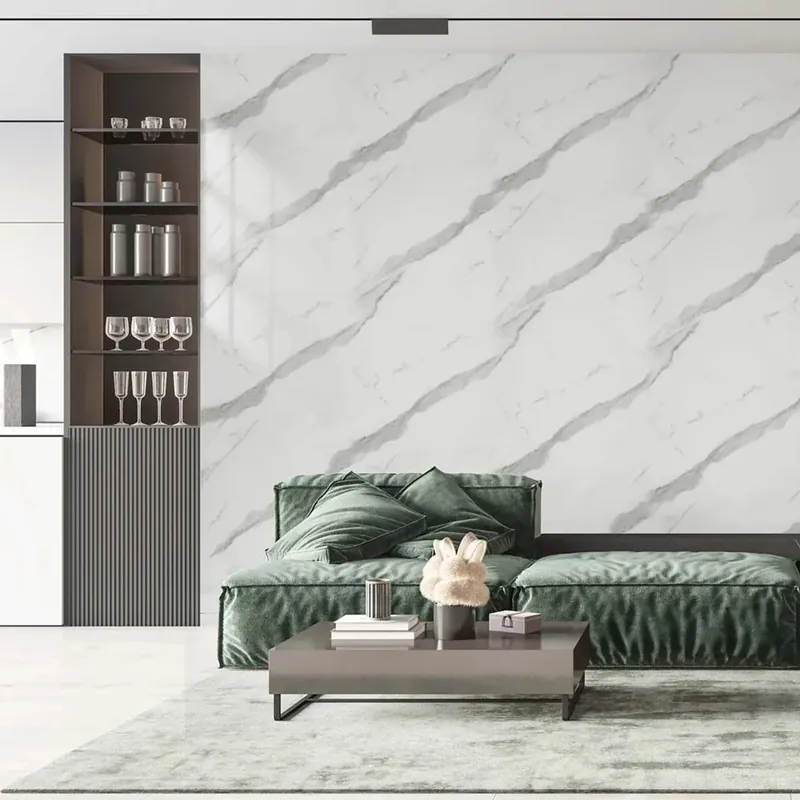Rivestimento prottetivo in gomma laminata effetto marmo bianco 120x270 cm Koop Online