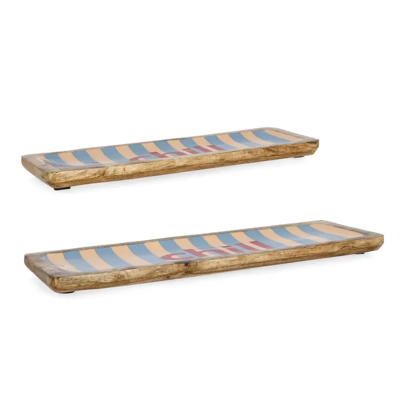 Vassoio rettangolare Chill righe 2 pz Exclusieve Aanbieding