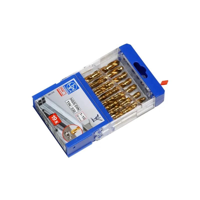 LUX-TOOLS set punte HSS TIN 1 mm -10 mm 19 pz Gecertificeerd