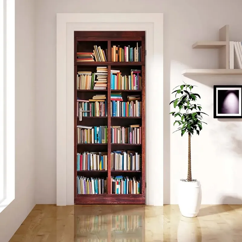 Decorazione Autoadesiva per porta Libreria Moderna 210x83 cm Populair