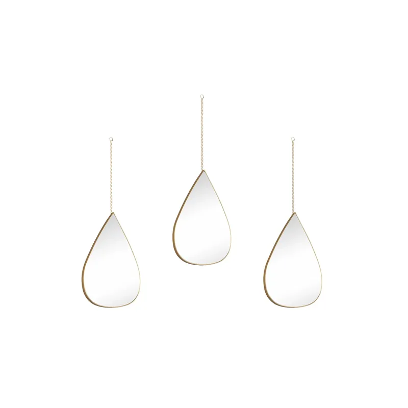 Populair Specchi da parete Milena a goccia oro 19x28 Set 3 pz