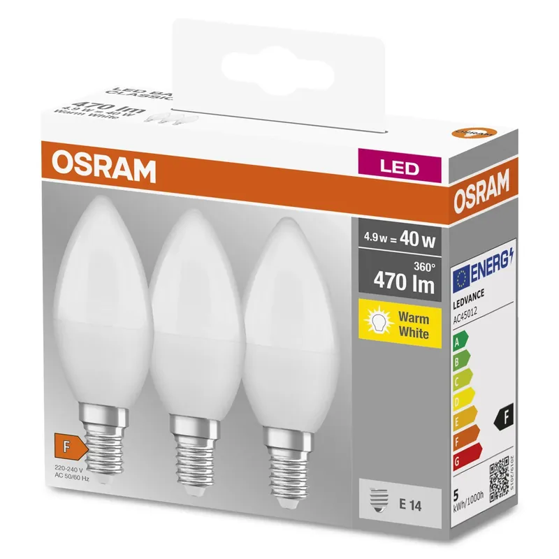 Goedkoop Lampadine LED E14 forma a candela Osram bianco caldo 3 pz