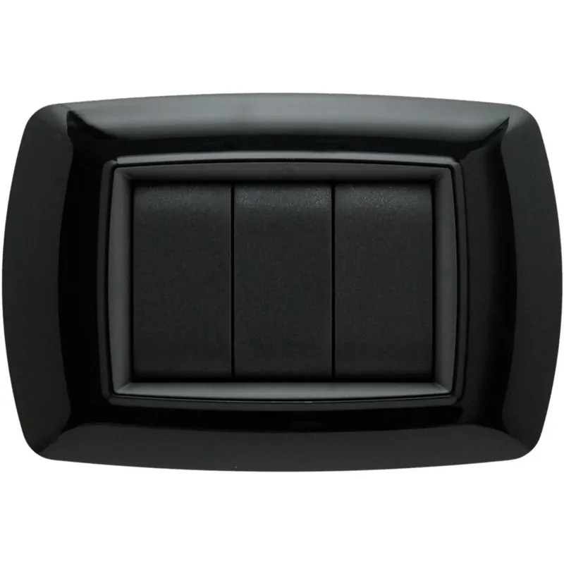 Nieuw Placca a 3 moduli tecnopolimero colore nera