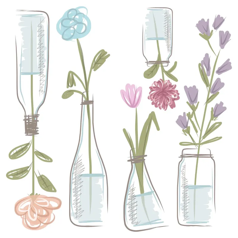 Express Levering Adesivi murali Little Vases 31x31 cm 2 fogli
