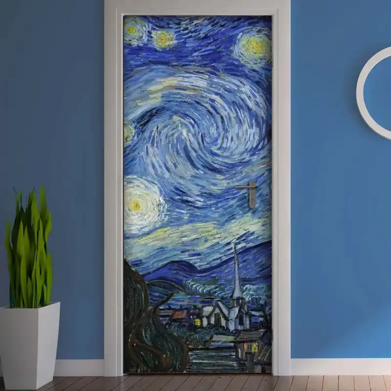 Direct Verzonden Decorazione Autoadesiva per porta Starry Night 210x83 cm