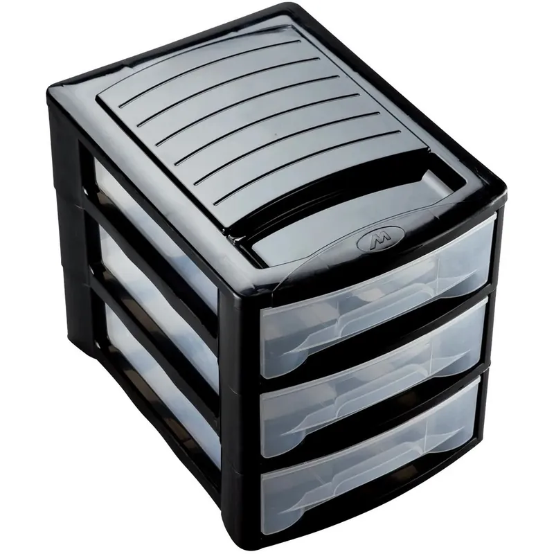 Cassettiera 3 cassetti Midi Office 27x36x30 cm nero Alleen Vandaag