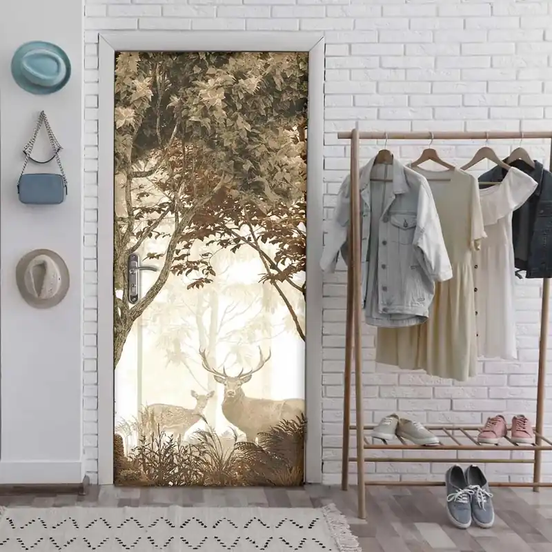 Decorazione Autoadesiva per porta Scandinavian Forest 210x83 cm Flitsaanbieding