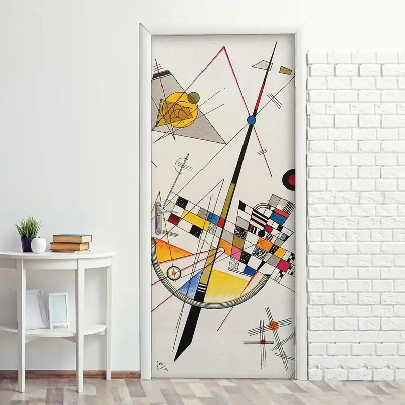 Snelle Levering Decorazione Autoadesiva per porta Kandinsky 210x83 cm