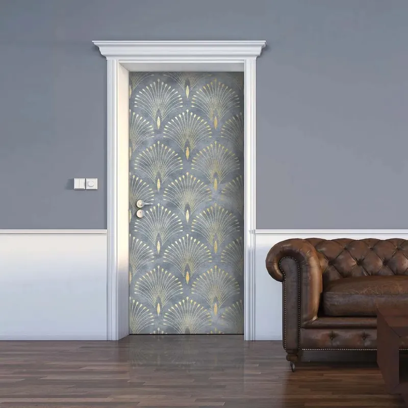 Aanbieding Decorazione Autoadesiva per porta Damasco Dorato 210x83 cm