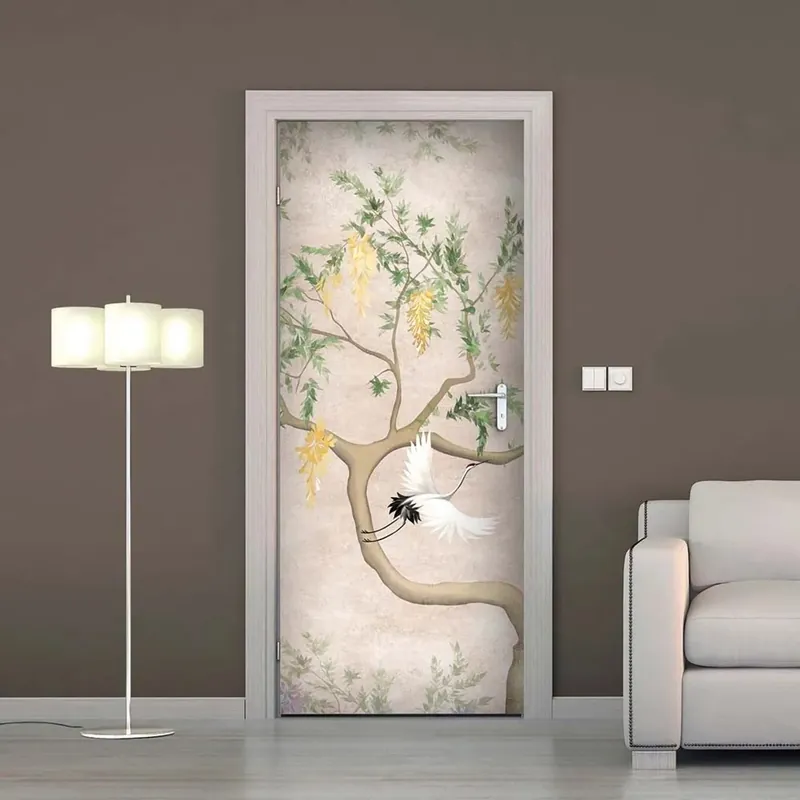 Decorazione Autoadesiva per porta Texture Giapponese 210x83 cm Snelle Levering