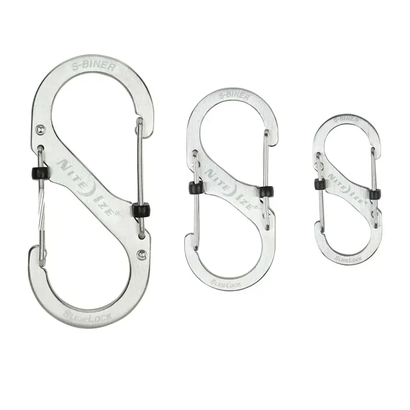 3 s-biner moschettoni di 3 dimensioni con chiusura bloccata acciaio Flitsaanbieding