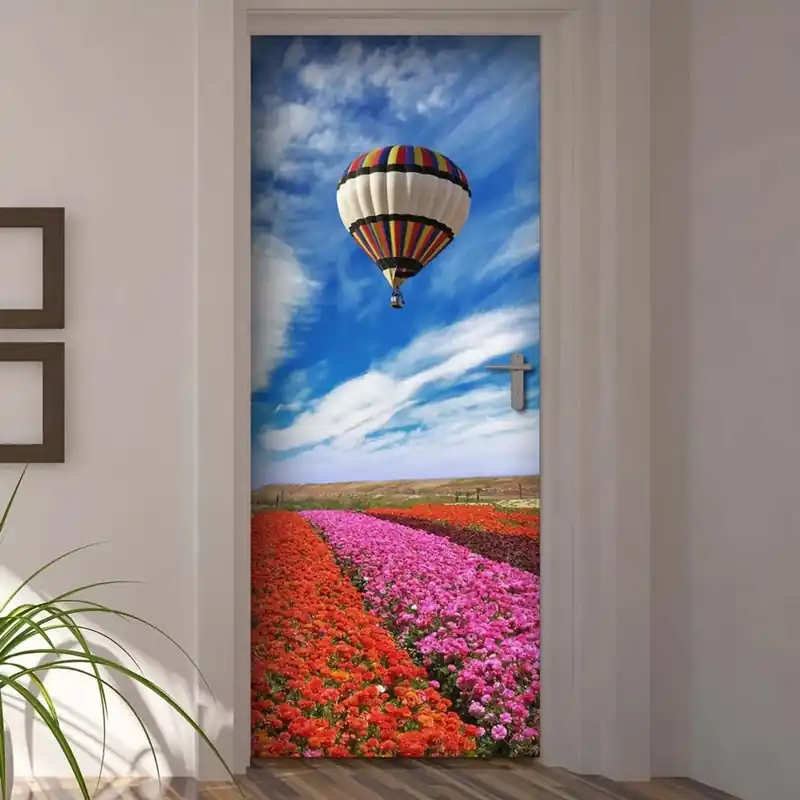 Decorazione Autoadesiva per porta Hot Air Balloon 210x83 cm Premium