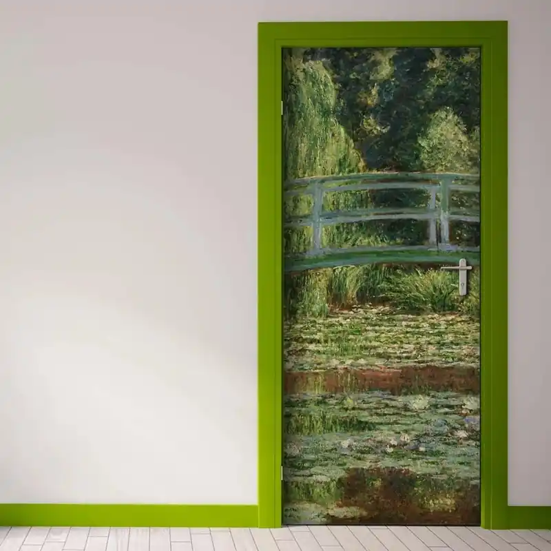 Laatste Kans Decorazione Autoadesiva per porta Monet Ponte Giapponese 210x83 cm