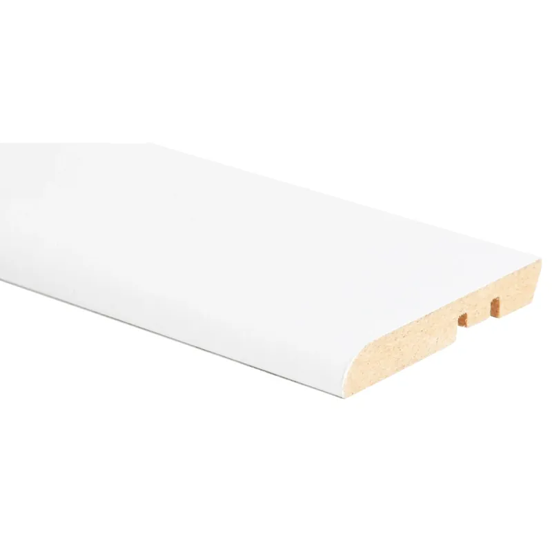 Battiscopa in MDF rivestito bianco H 6,5 cm Speciale Aanbieding