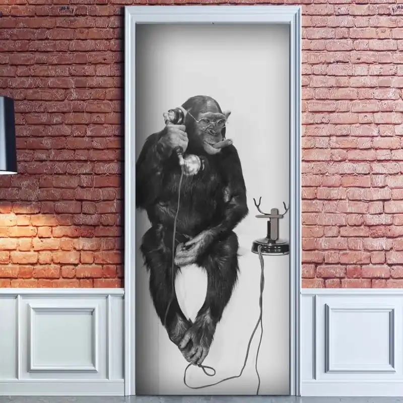 Decorazione Autoadesiva per porta Monkey 210x83 cm Uitverkoop