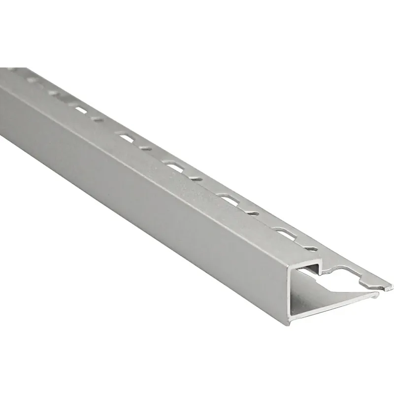 Profilo terminale quadrato alluminio argento opaco 10 mm x 2,5 m Uitverkoop