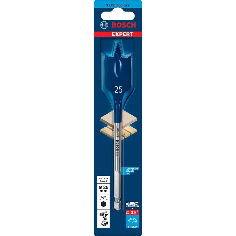 Premium Punta a fresare piatta per legno Bosch Expert Selfcut Ø 25x152 mm