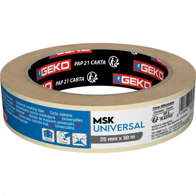 Nastro adesivo in carta solvente 25 mm x 50 m bianco Betrouwbaar
