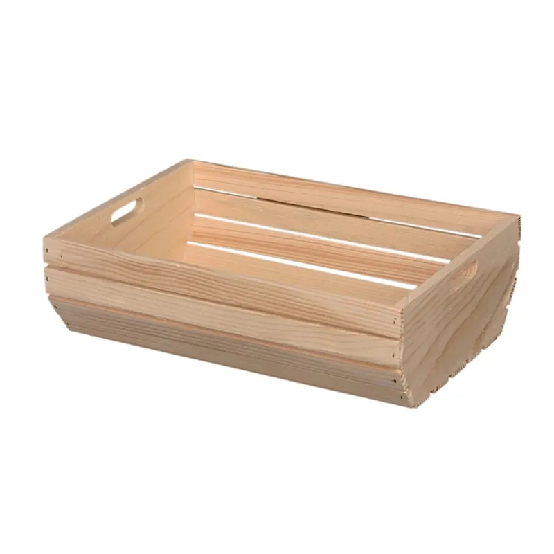 Cassetta di legno svasata con doghe 25x18x9 cm Hoge Kwaliteit