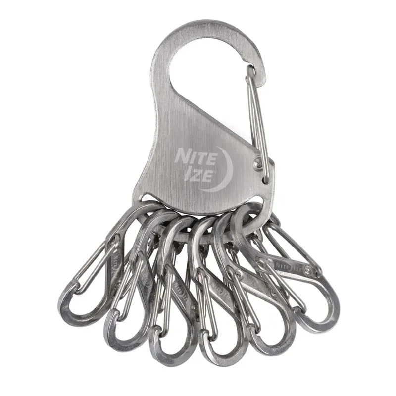 1 moschettone in acciaio inox collegato a sei microlock in plastica Bestseller