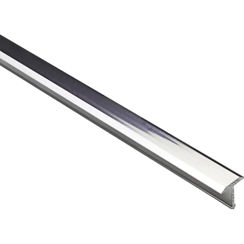 Alleen Vandaag Profilo coprigiunto a T in alluminio anodizzato argento lucido 9 mm x 0,9 m