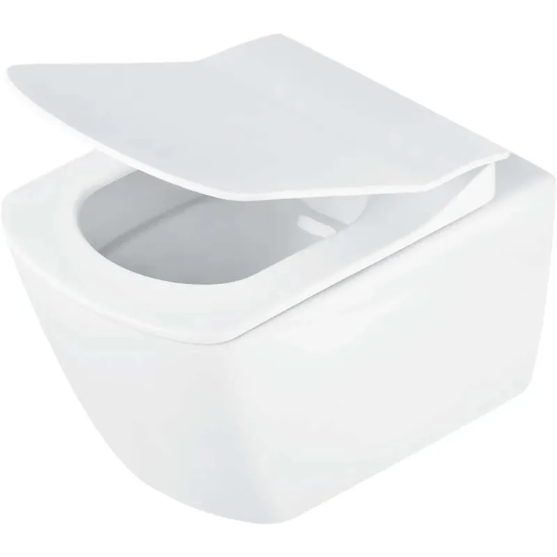 WC sospeso Song con sedile senza bordo 37x35 cm bianco Dagaanbieding
