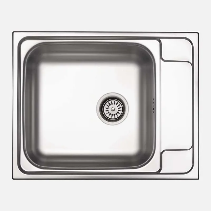 Hete Deal Lavello 1 vasca quadrata con gocciolatoio Idrostile Cidra 500x165 mm satinato