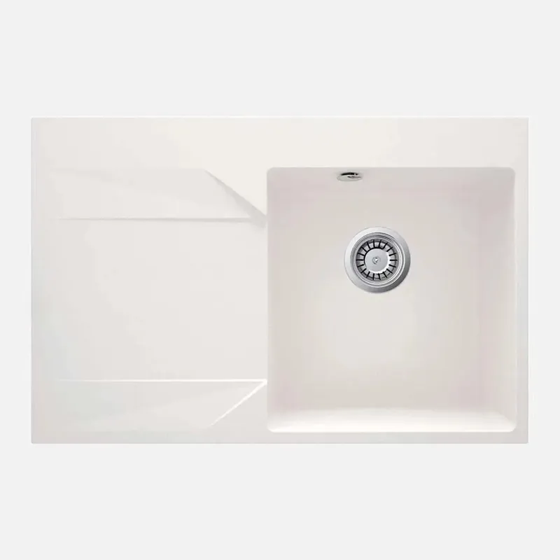 Betaalbaar Lavello 1 vasca con gocciolatoio sinistra Idrostile Banes 500x195 mm Alabastro