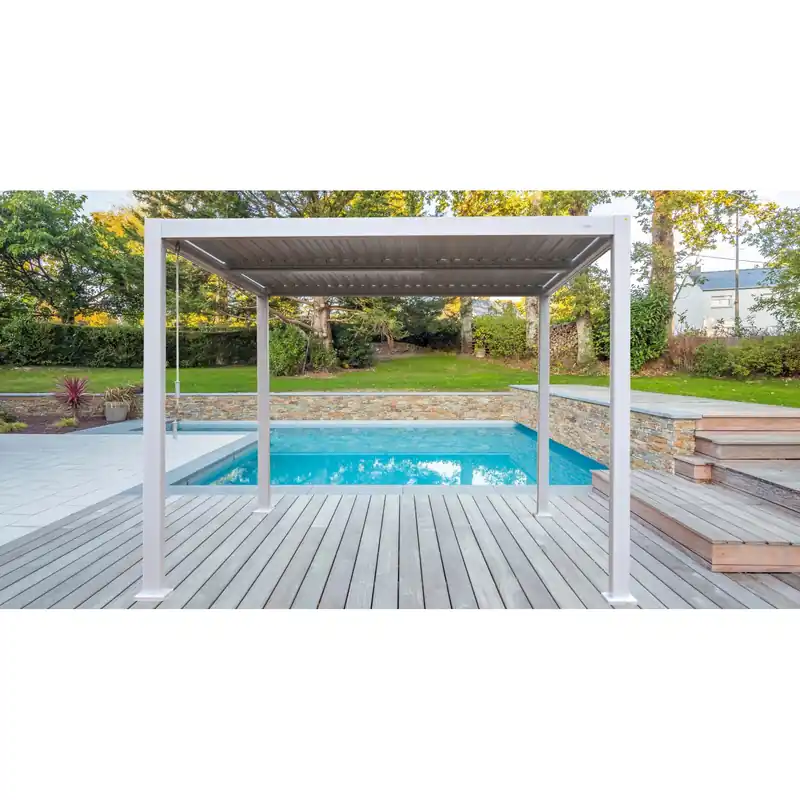 Voordeelprijs Pergola bioclimatica in alluminio Solanum Plus 300x300xH240 cm bianco