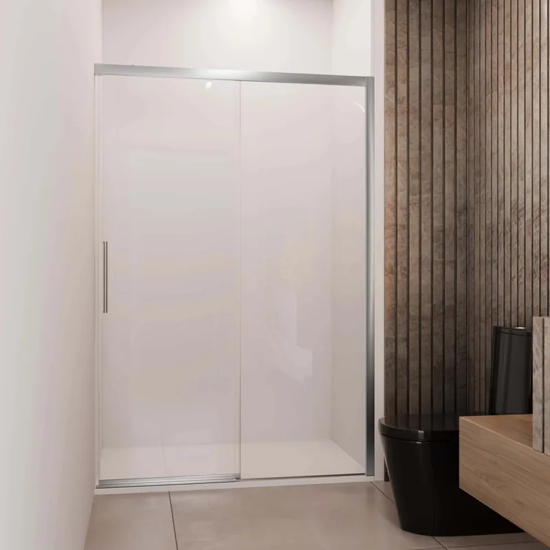 Aanbieding Porta scorrevole doccia Lux dx nicchia est. 137-140 cm argento banda satinata