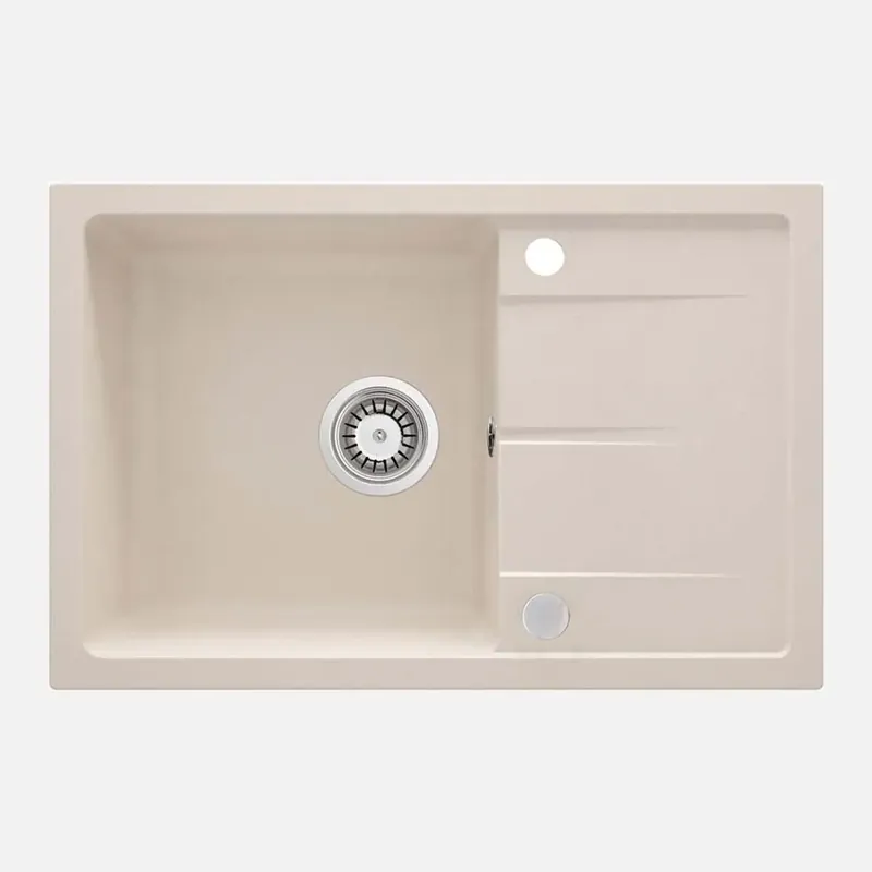 Veilige Betaling Lavello 1 vasca gocciolatoio Idrostile Amancio sifone 440x164 mm beige