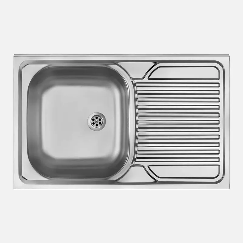 Dagaanbieding Lavello appoggio 1 vasca rettangolare gocciolatoio dx Guantánamo acciaio inox