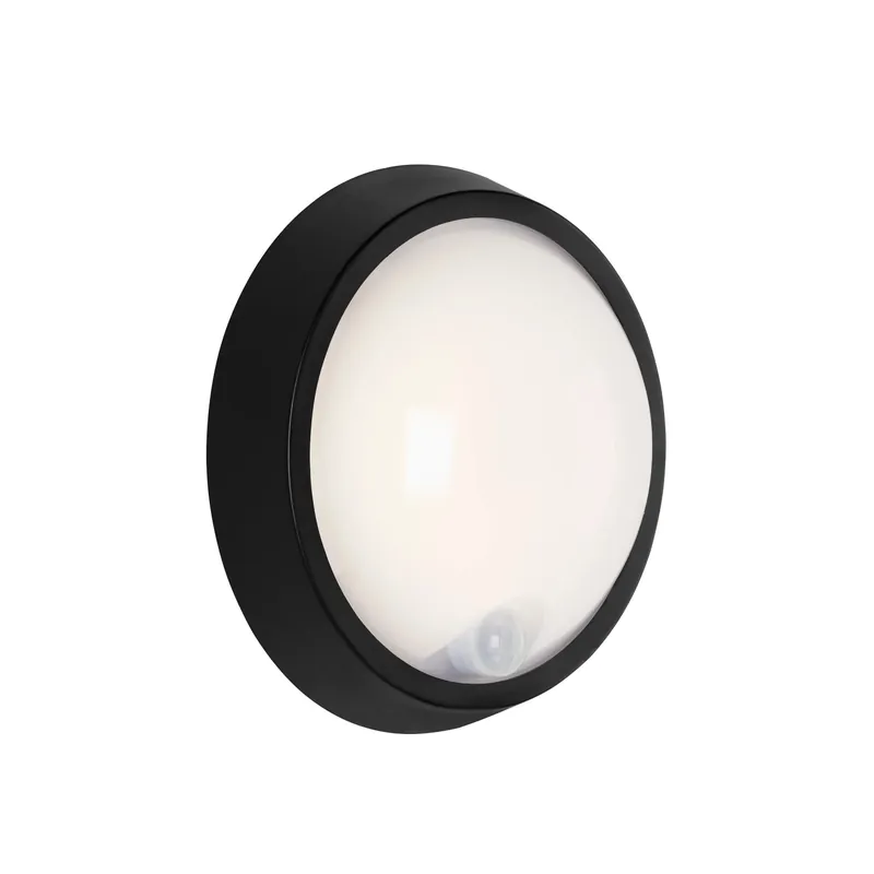 Plafoniera da esterno IP44 4000k 1150lm con sensore nera Populair