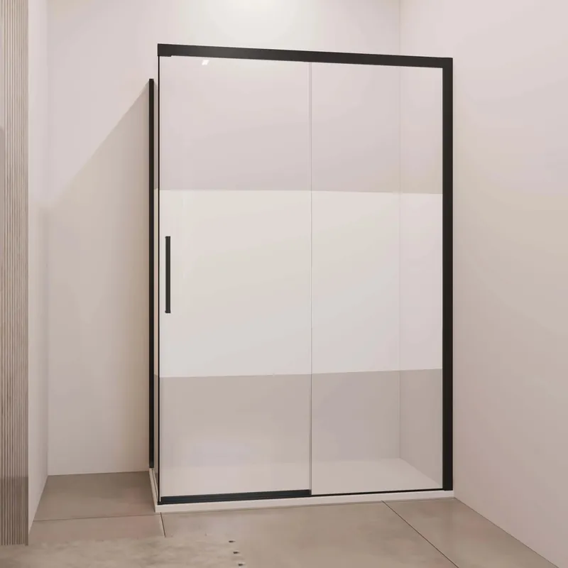 Voordeelprijs Porta scorrevole sx doccia Lux con fisso 97/100 cm nero opaco