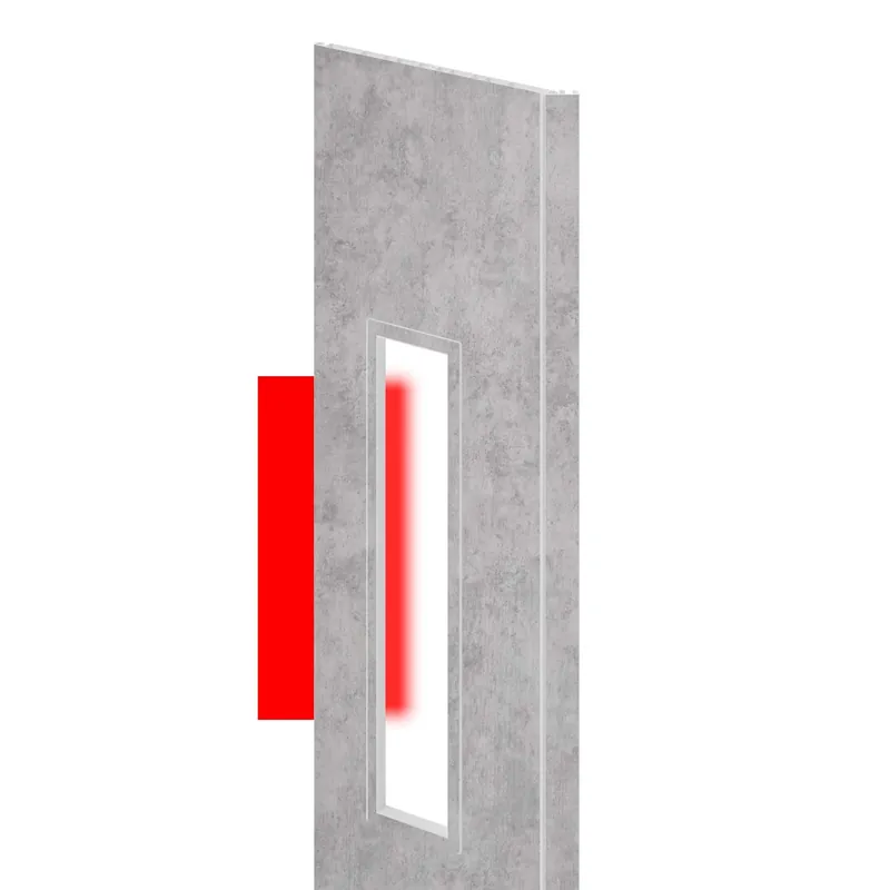Tijdelijk Beschikbaar Pannello aggiuntivo porta Maya vetrata stampa 3D Tessuto Grigio + 17,5 cm