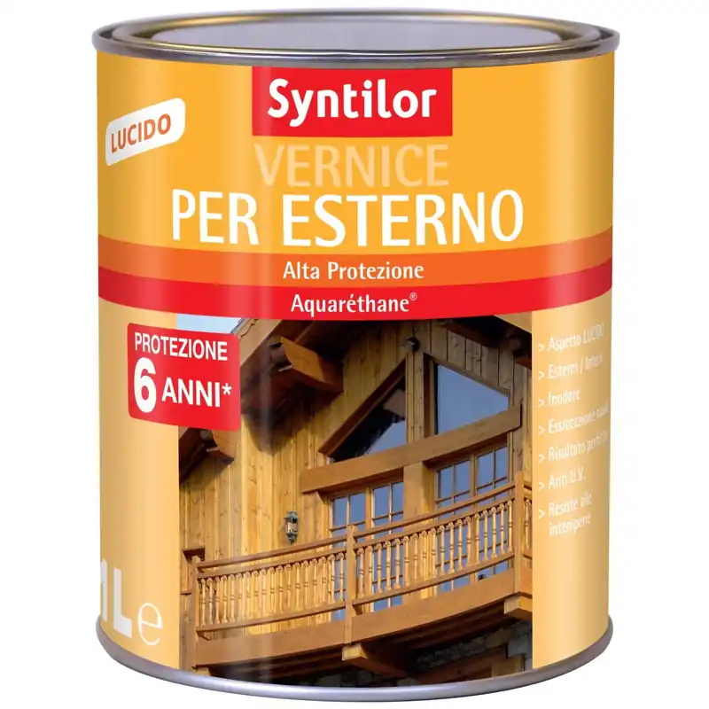 Weekendaanbieding Vernice per esterno Aquaréthane effetto lucido bianco 1 l