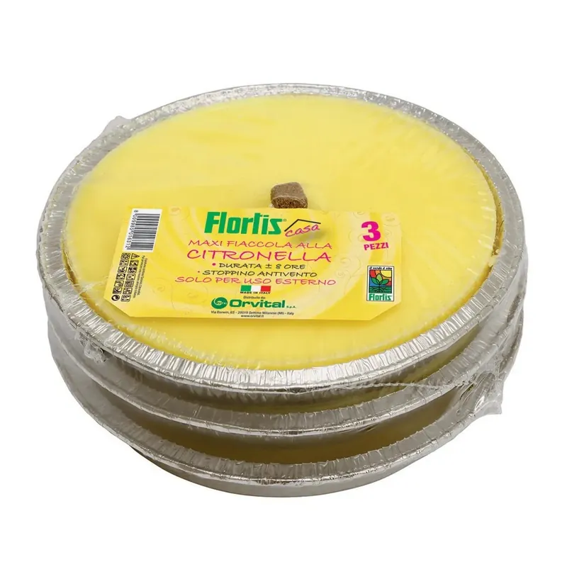 Antizanzare maxi fiaccola alla citronella in alluminio Ø 16,5 cm 3 pz Tijdelijk Beschikbaar