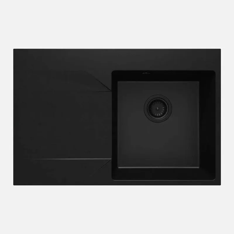 Flitsaanbieding Lavello 1 vasca con gocciolatoio sinistra Idrostile Banes 500x195 mm Nero