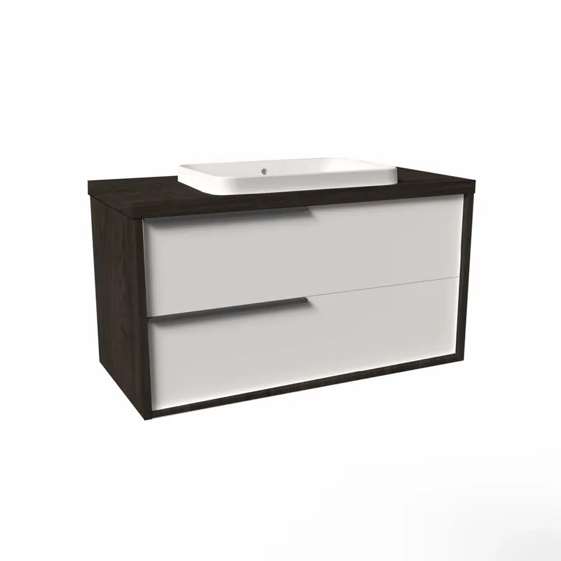 Actieprijs Mobile bagno base lavabo sospesa Kora H65xL101xP46 cm Olmo Caffè bianco Opale
