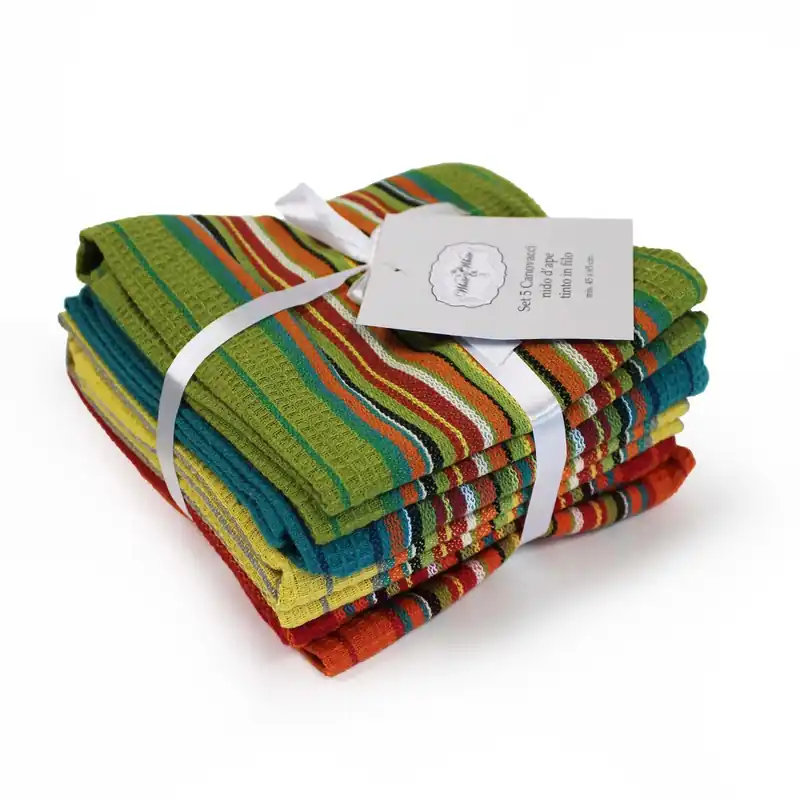 Set 5 canovacci nido d‘ape 45x65 cm assortiti Beste Prijs