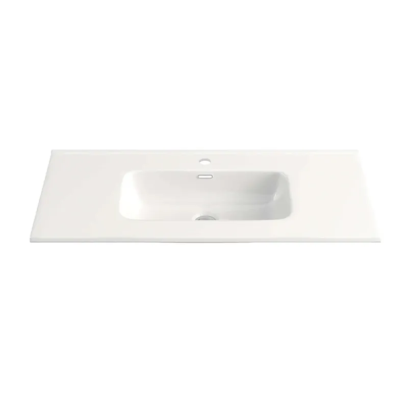 Weekendaanbieding Mobile bagno lavabo piatto ceramica L102xH18xP47 cm bianco